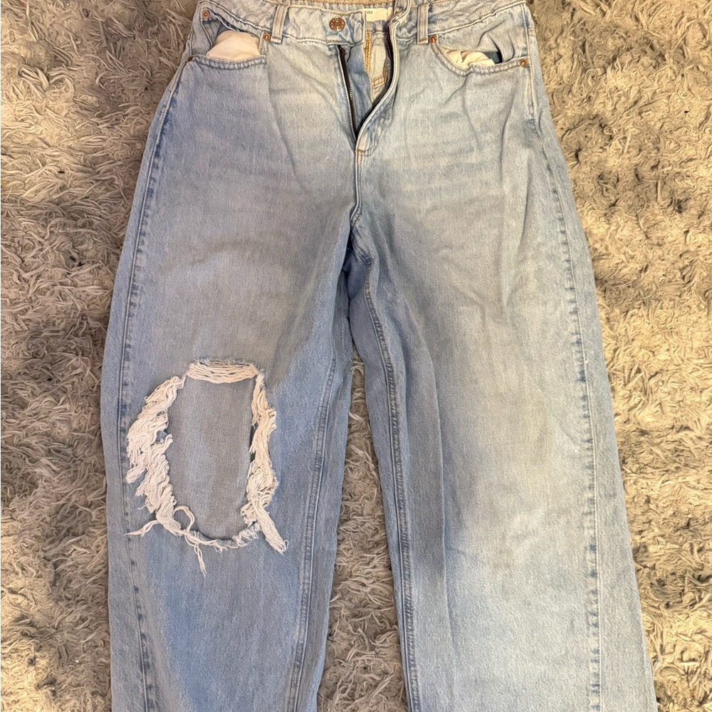 Light Blue Distressed Women's Jeans